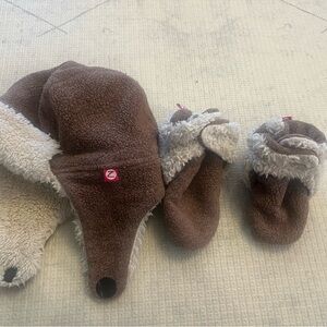 Zutano Fleece Hat and Booties Set